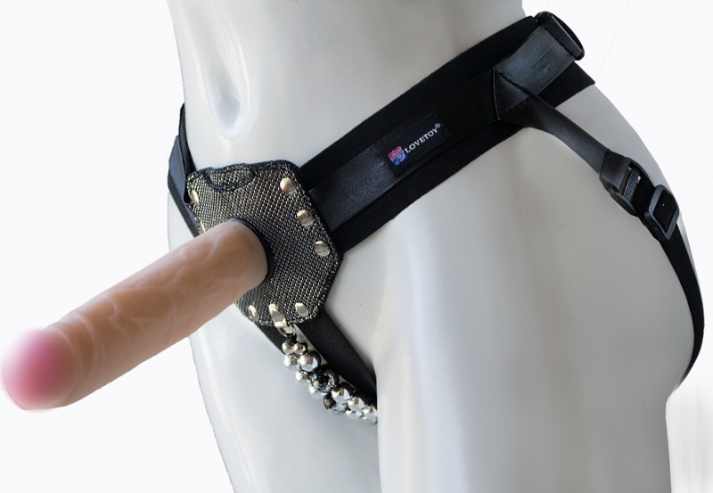 Страпон "Glamour Silver 6" + 2 реалистичные насадки 