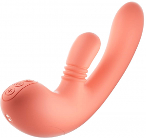 Вибратор с движением головки и вращением клиторального стимулятора &quot;Amovibe Vibella&quot; оранжевый